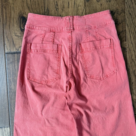 Pilcro Women's 27 Wide Leg Cropped Pants High Rise Stretch Boho Spring - Picture 7 of 14